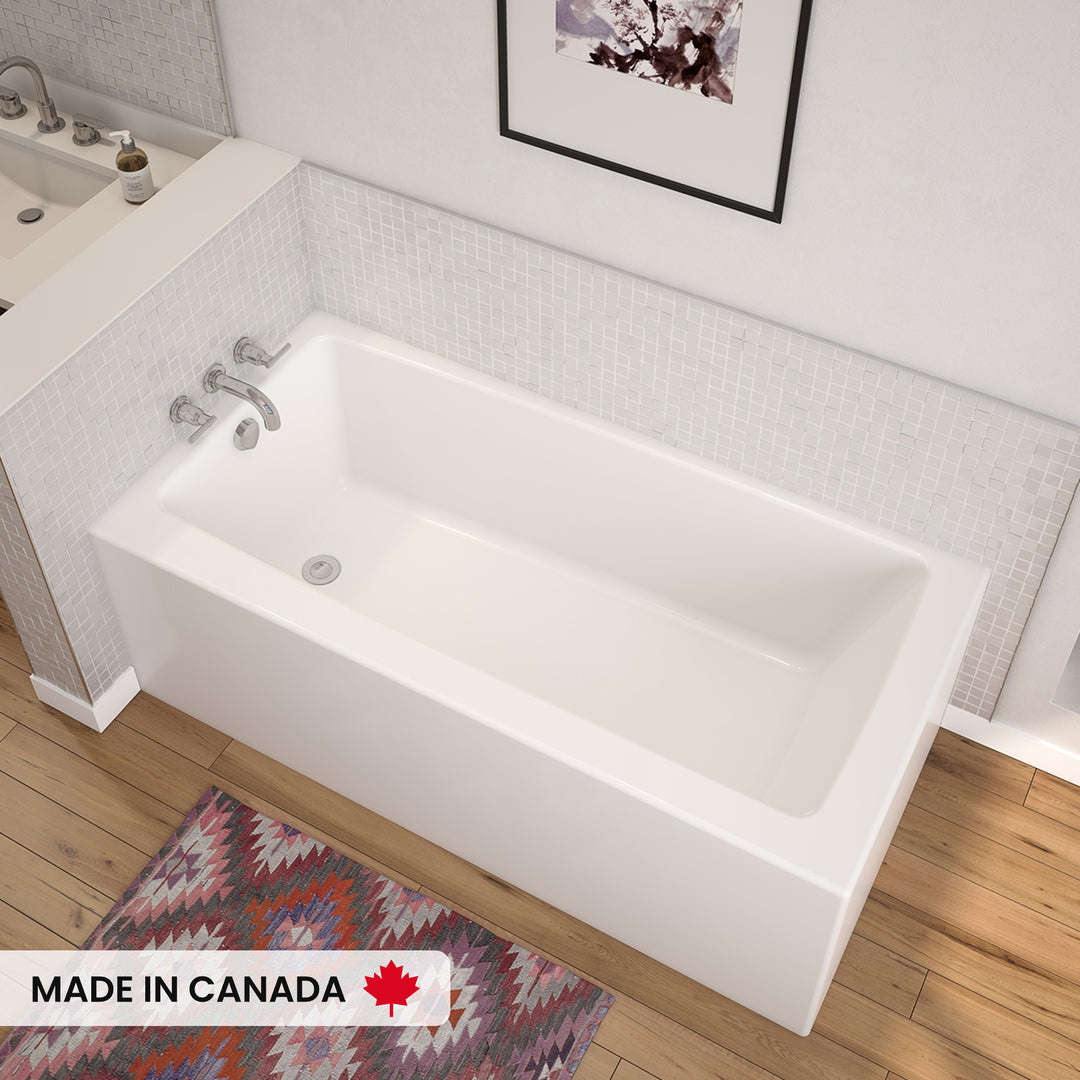Maax Nomad Corner 6030 AcrylX Corner Left-Hand Drain Bathtub in White