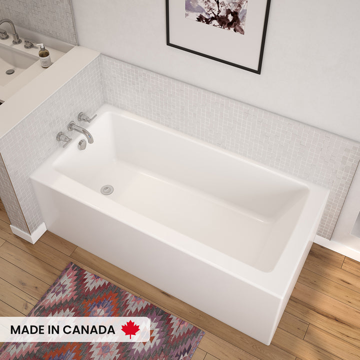 Maax Nomad Corner 6030 AcrylX Corner Left-Hand Drain Bathtub in White