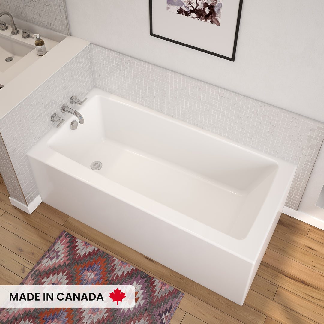 Maax Nomad Corner 6030 AFR AcrylX Corner Left-Hand Drain Bathtub in White