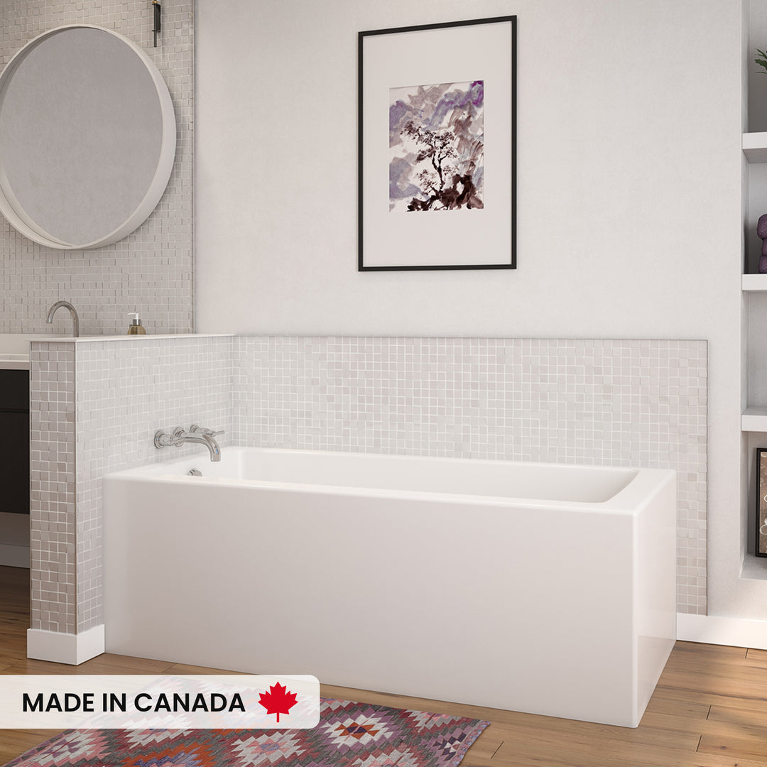 Maax Nomad Corner 6030 AFR AcrylX Corner Left-Hand Drain Bathtub in White
