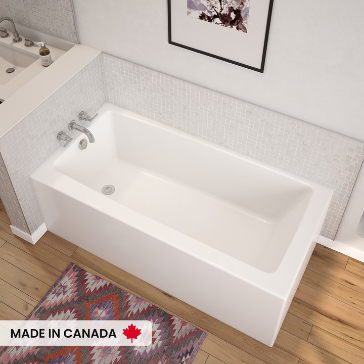 Maax Nomad Corner 6032 AcrylX Corner Left-Hand Drain Bathtub in White
