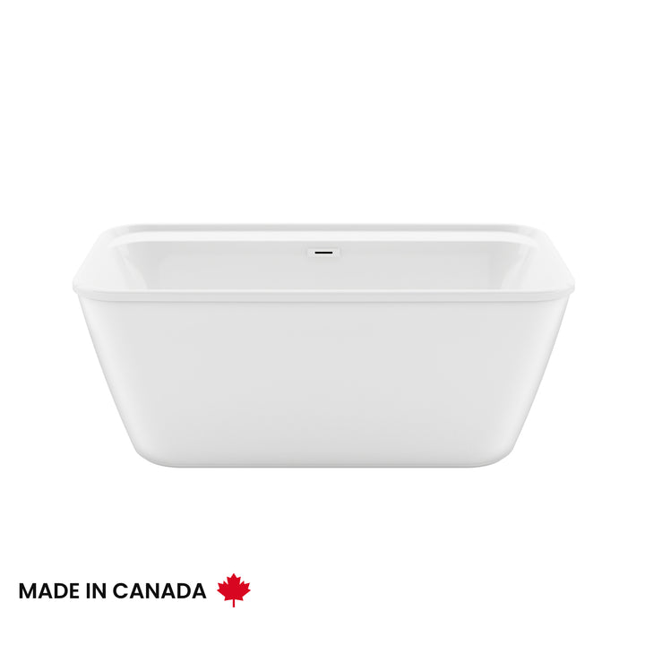 Maax Kai 58 x 32 AcrylX Freestanding Center Drain Bathtub in White with White Skirt