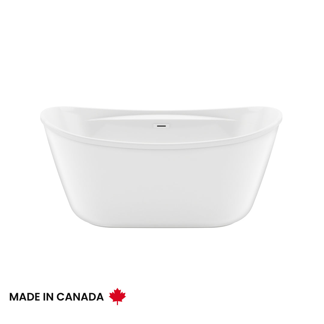 Maax Suna 58 x 32 AcrylX Freestanding Center Drain Bathtub in White with White Skirt