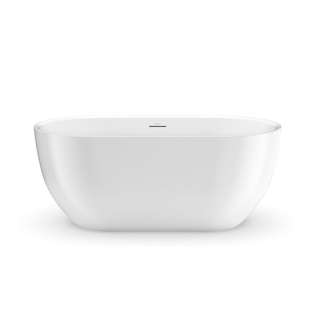 Maax Tosca 5932 Acrylic Freestanding Center Drain Bathtub in White with White Skirt