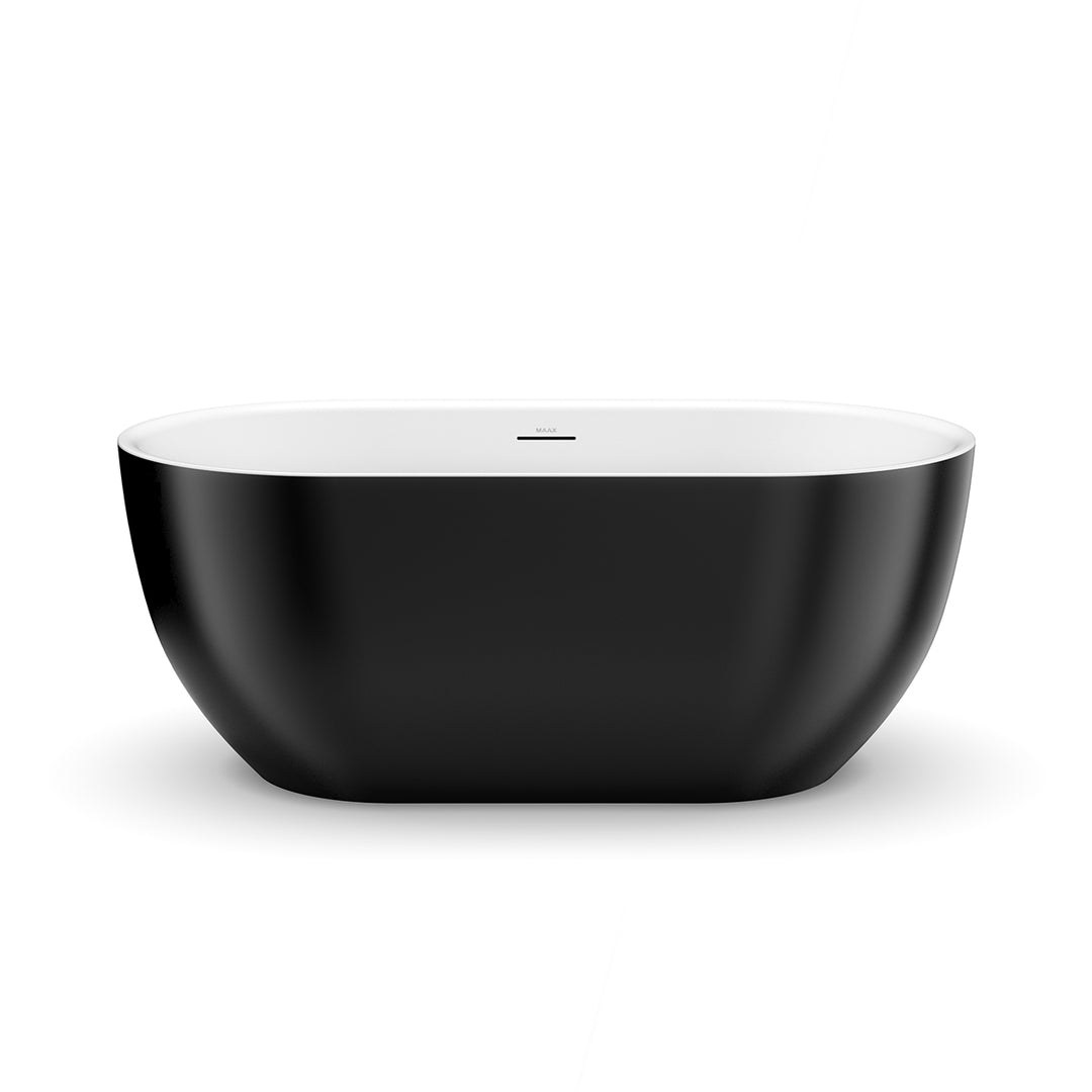 Maax Tosca 5932 Acrylic Freestanding Center Drain Bathtub in White with White Skirt