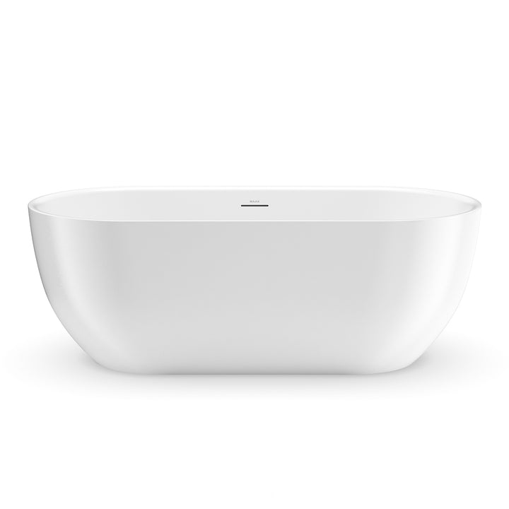 Maax Tosca 6732 Acrylic Freestanding Center Drain Bathtub in White with White Skirt