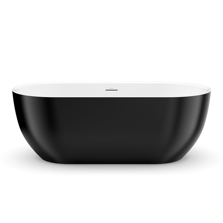 Maax Tosca 6732 Acrylic Freestanding Center Drain Bathtub in White with White Skirt
