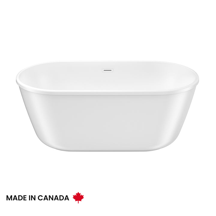 Maax Griffin 5829 AcrylX Freestanding Center Drain Bathtub in White with White Skirt