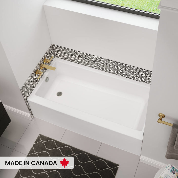 Maax Bosca Access 6030 Acrylic Alcove Left-Hand Drain Bathtub in White