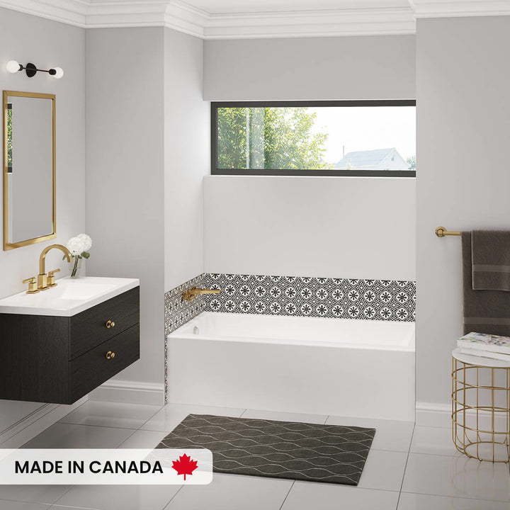 Maax Bosca Access 6030 Acrylic Alcove Left-Hand Drain Bathtub in White
