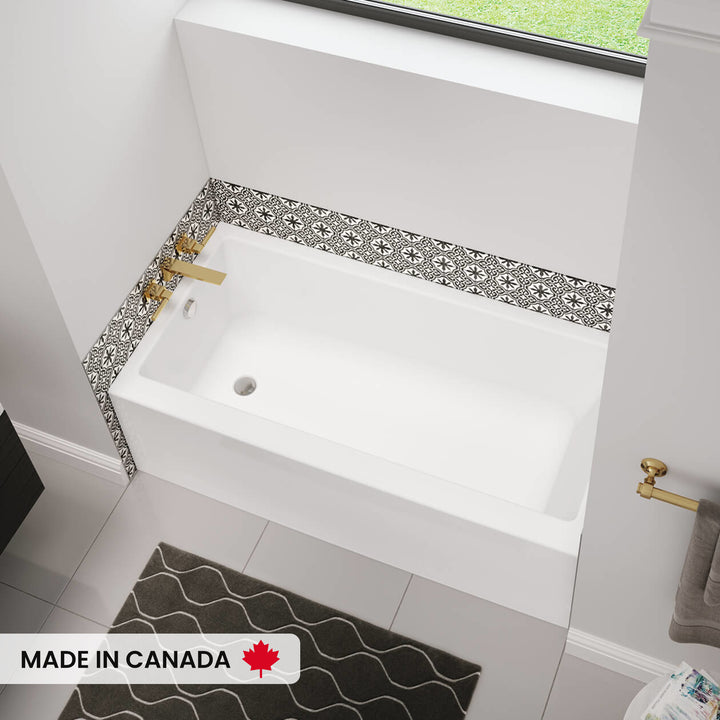 Maax Bosca 6032 AFR Acrylic Alcove Left-Hand Drain Bathtub in White