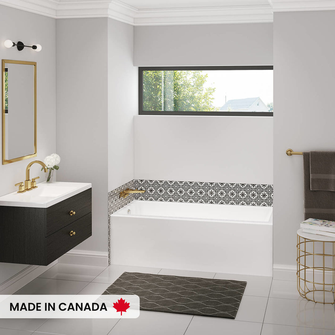 Maax Bosca 6032 AFR Acrylic Alcove Left-Hand Drain Bathtub in White