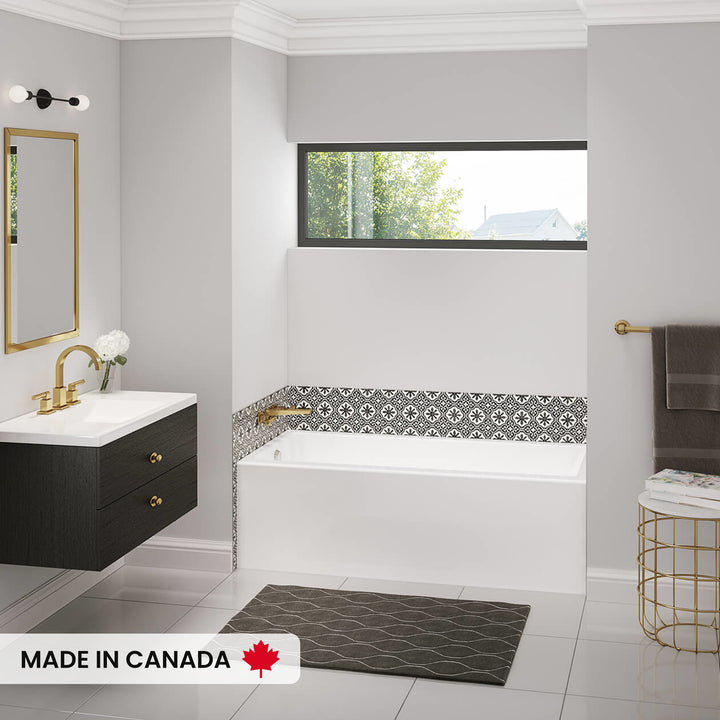 Maax Bosca 6032 AFR Acrylic Alcove Left-Hand Drain Bathtub in White