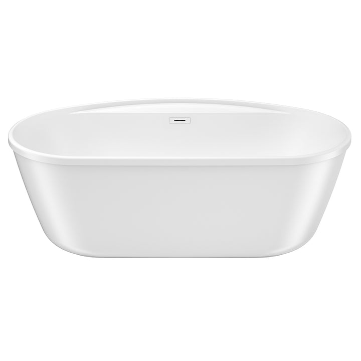 Maax Eldora 6434 AcrylX Freestanding Center Drain Bathtub in White with White Skirt