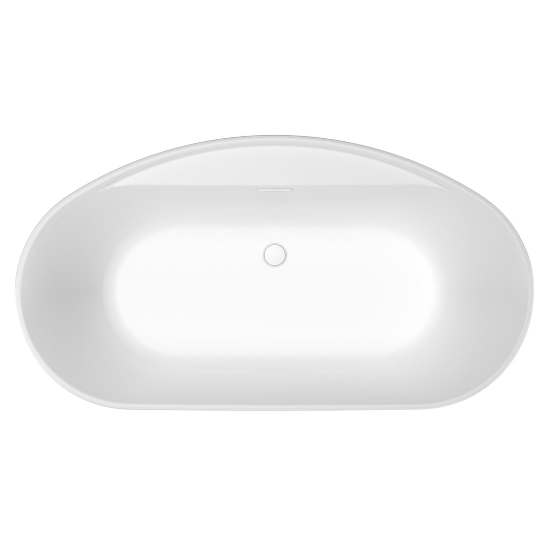 Maax Eldora 6434 AcrylX Freestanding Center Drain Bathtub in White with White Skirt