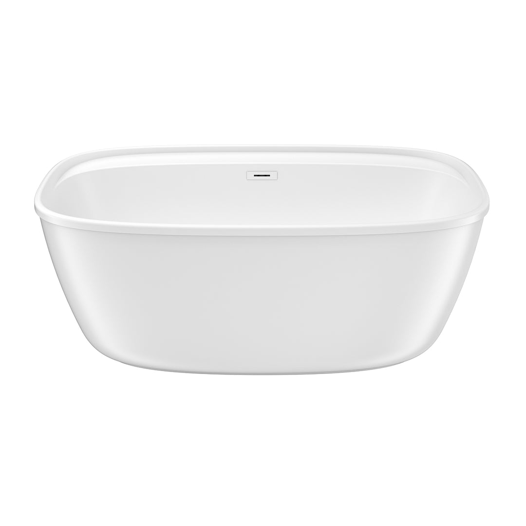 Maax Fontana 58 x 32 AcrylX Freestanding Center Drain Bathtub in White with White Skirt