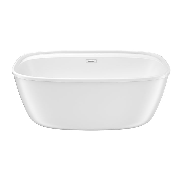 Maax Fontana 58 x 32 AcrylX Freestanding Center Drain Bathtub in White with White Skirt