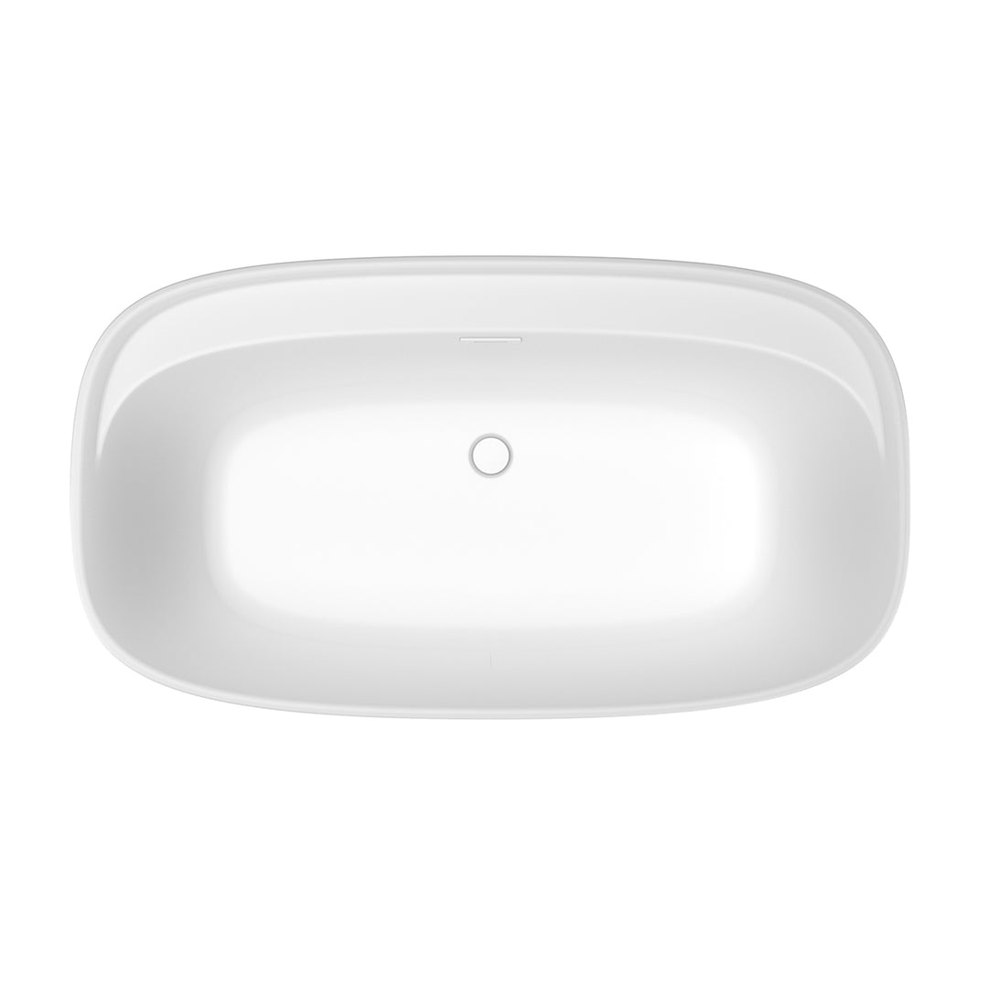 Maax Fontana 58 x 32 AcrylX Freestanding Center Drain Bathtub in White with White Skirt