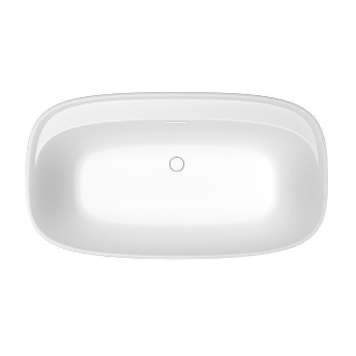 Maax Fontana 58 x 32 AcrylX Freestanding Center Drain Bathtub in White with White Skirt