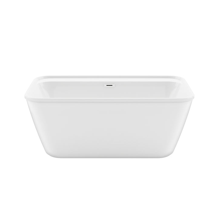 Maax Pocono 58 x 32 AcrylX Freestanding Center Drain Bathtub in White with White Skirt