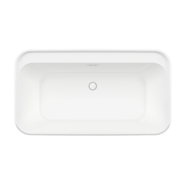 Maax Pocono 58 x 32 AcrylX Freestanding Center Drain Bathtub in White with White Skirt