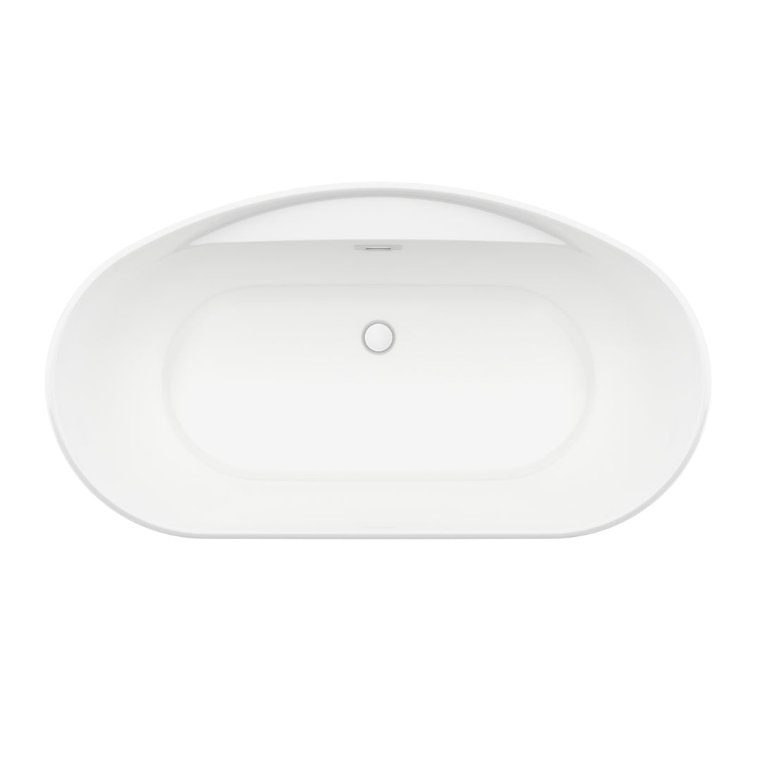 Maax Sonoma 58 x 32 AcrylX Freestanding Center Drain Bathtub in White with White Skirt