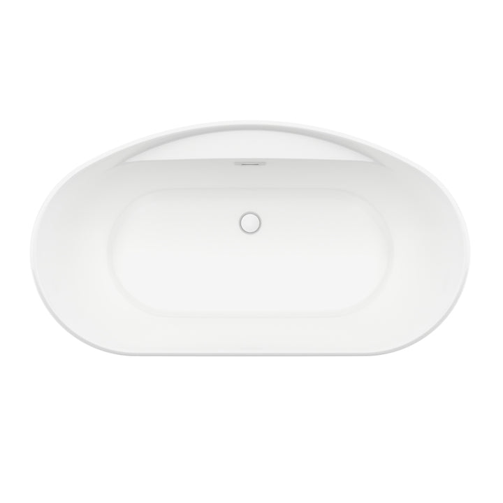 Maax Sonoma 58 x 32 AcrylX Freestanding Center Drain Bathtub in White with White Skirt