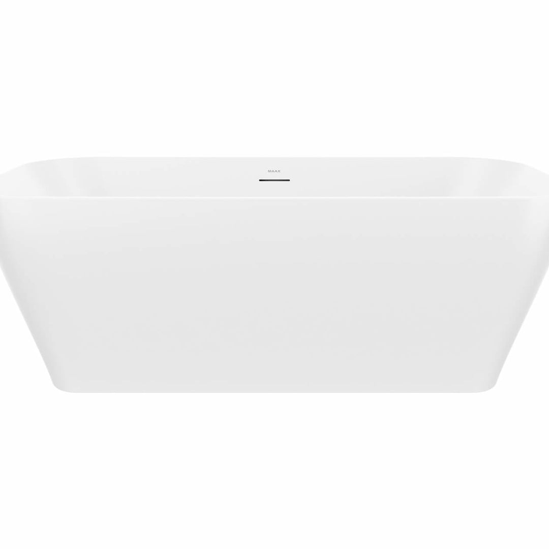 Maax Renata 67 x 32 Acrylic Freestanding Center Drain Bathtub in Matte White with Matte White Skirt