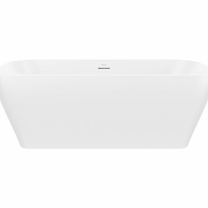 Maax Renata 67 x 32 Acrylic Freestanding Center Drain Bathtub in Matte White with Matte White Skirt