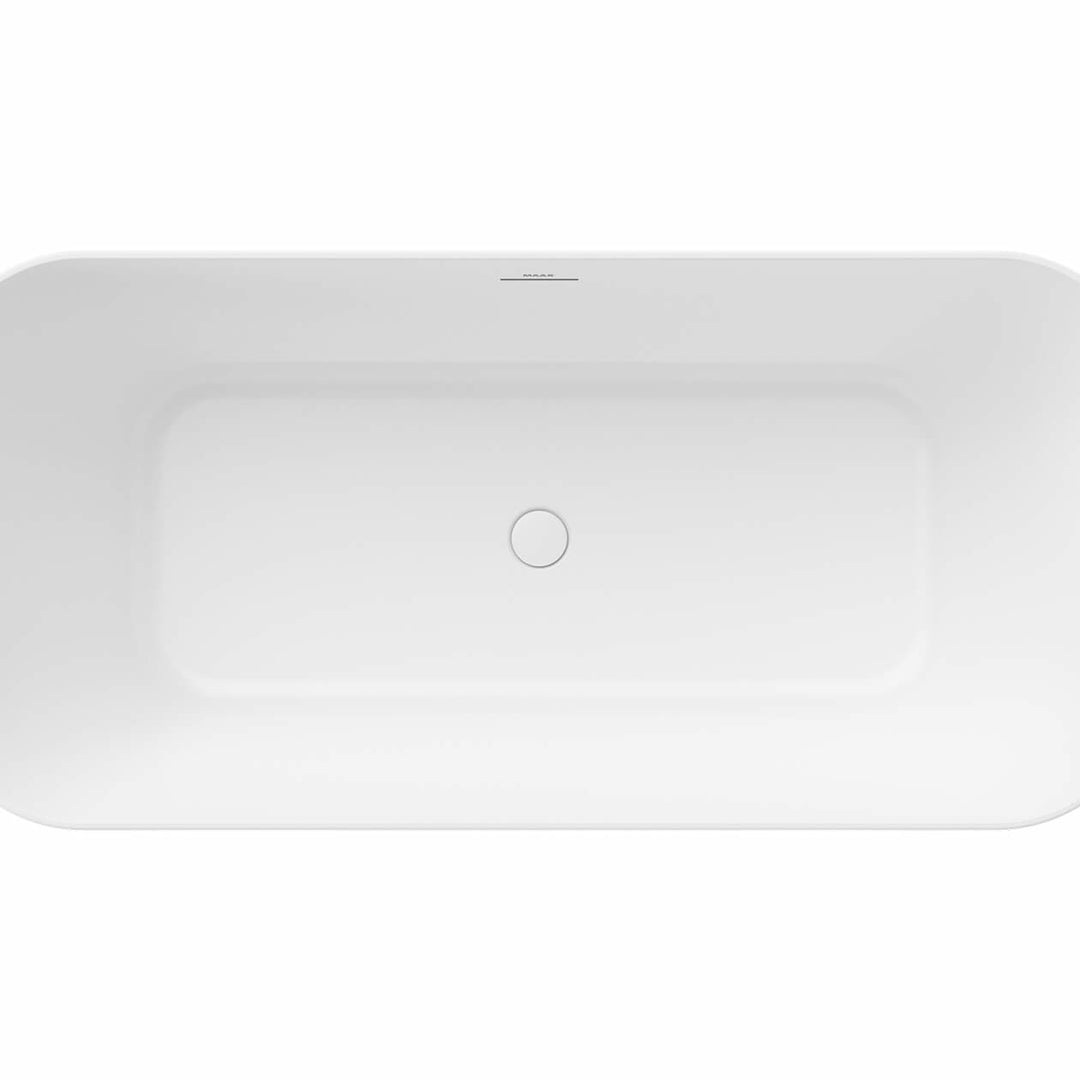 Maax Renata 67 x 32 Acrylic Freestanding Center Drain Bathtub in Matte White with Matte White Skirt
