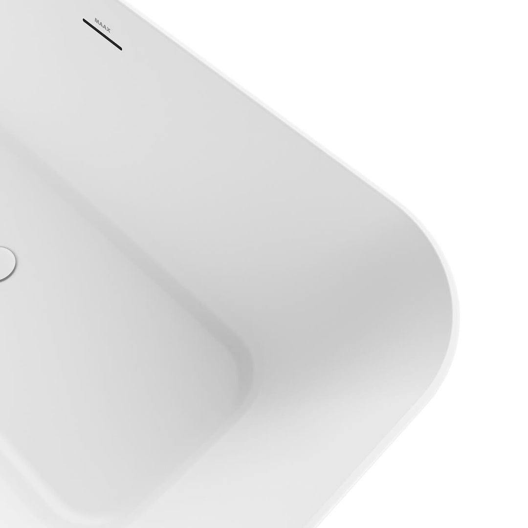Maax Renata 67 x 32 Acrylic Freestanding Center Drain Bathtub in Matte White with Matte White Skirt