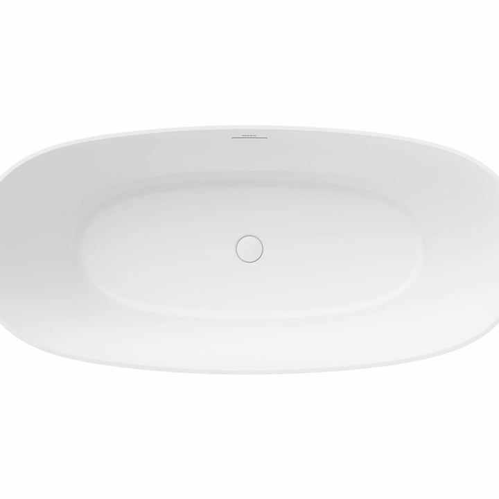 Maax Valentina 67 x 32 Acrylic Freestanding Center Drain Bathtub in Matte White with Matte White Skirt