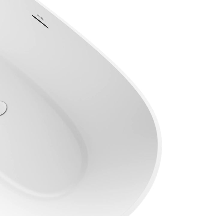 Maax Valentina 67 x 32 Acrylic Freestanding Center Drain Bathtub in Matte White with Matte White Skirt