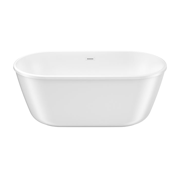 Maax Golan 5829 AcrylX Freestanding Center Drain Bathtub in White with White Skirt