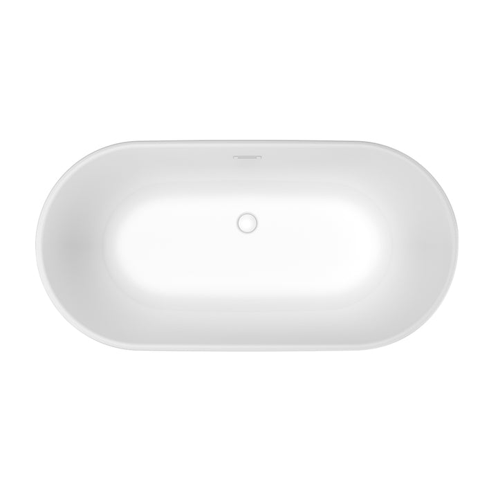 Maax Golan 5829 AcrylX Freestanding Center Drain Bathtub in White with White Skirt