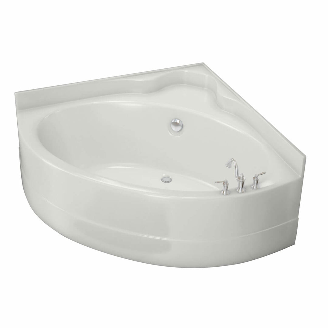 Maax VO5050 5 FT AcrylX Corner Center Drain Bathtub in White