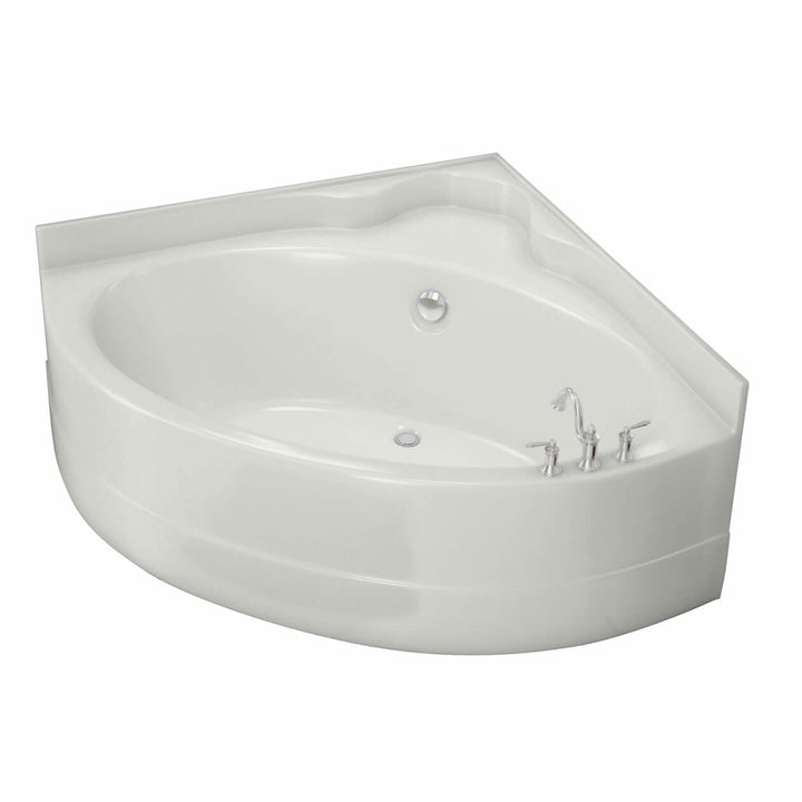 Maax VO5050 5 FT AcrylX Corner Center Drain Bathtub in White