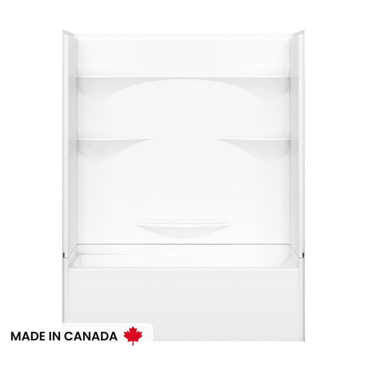 Maax Olio 6030 AcrylX Alcove Left-Hand Drain Bathtub in White