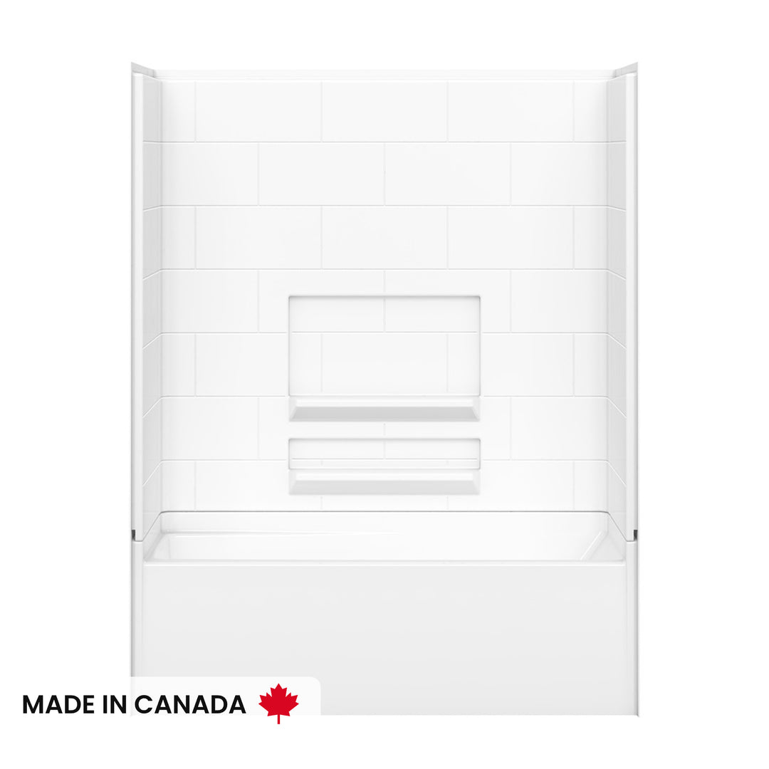 Maax Olio 6030 AcrylX Alcove Left-Hand Drain Bathtub in White
