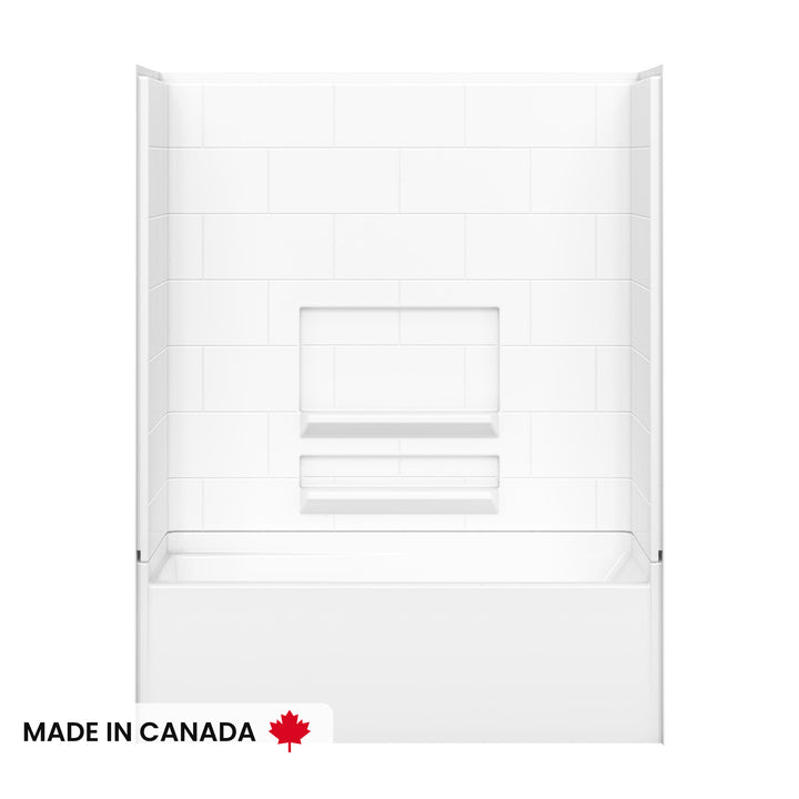 Maax Olio 6030 AcrylX Alcove Left-Hand Drain Bathtub in White