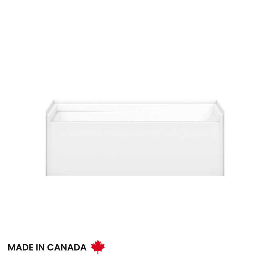 Maax Olio 6030 AcrylX Alcove Left-Hand Drain Bathtub in White