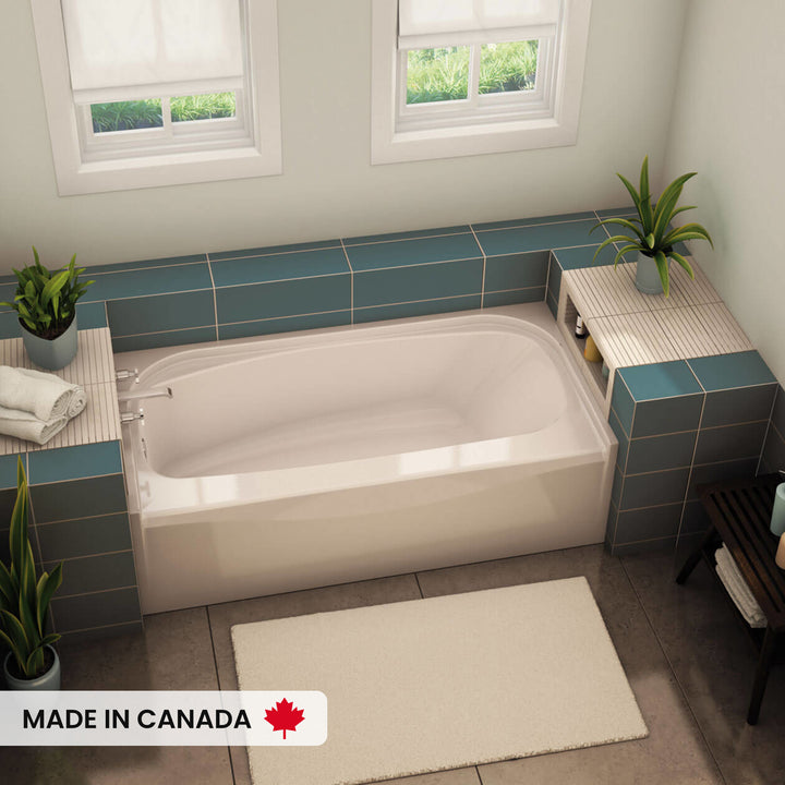 Maax TOF-3060 AcrylX Alcove Left-Hand Drain Bathtub in White