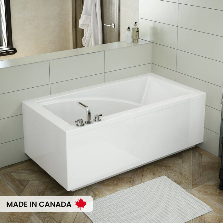 Maax ModulR 6032 (With Armrests) Acrylic Corner Right Left-Hand Drain Bathtub in White