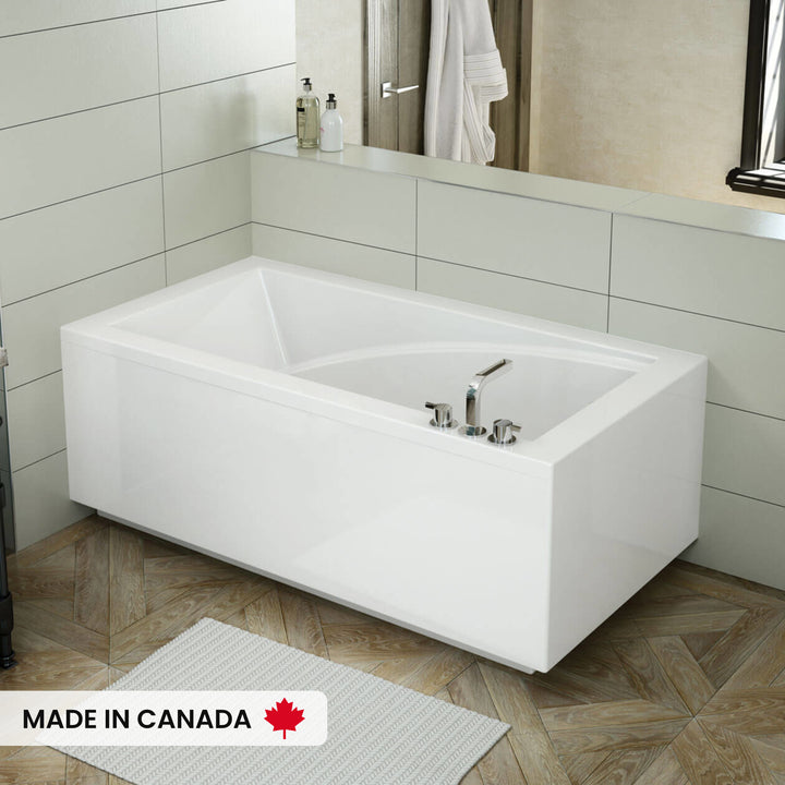 Maax ModulR 6032 (With Armrests) Acrylic Corner Left Left-Hand Drain Bathtub in White