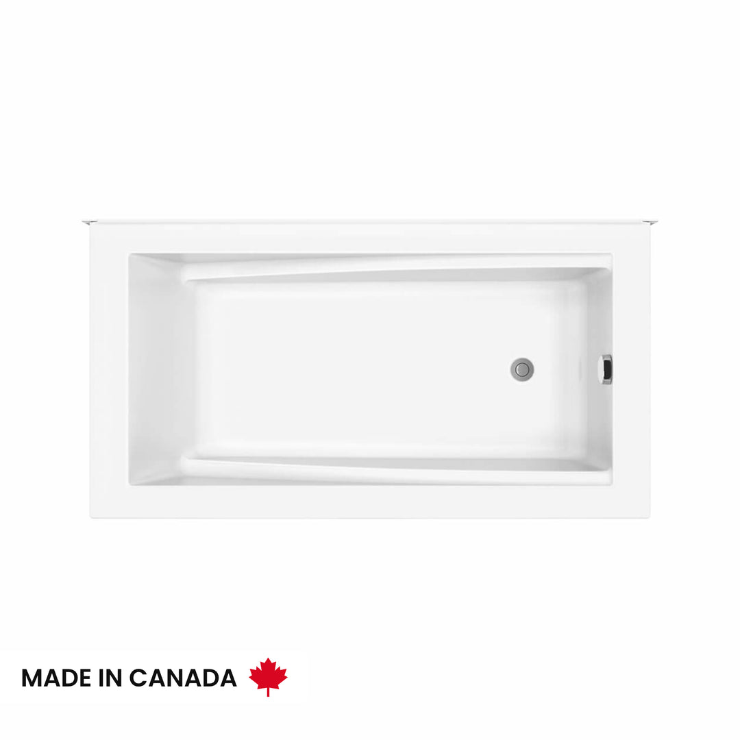 Maax ModulR 6032 (With Armrests) Acrylic Wall Mounted Left-Hand Drain Bathtub in White