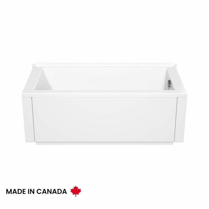 Maax ModulR 6032 (Without Armrests) Acrylic Wall Mounted Left-Hand Drain Bathtub in White
