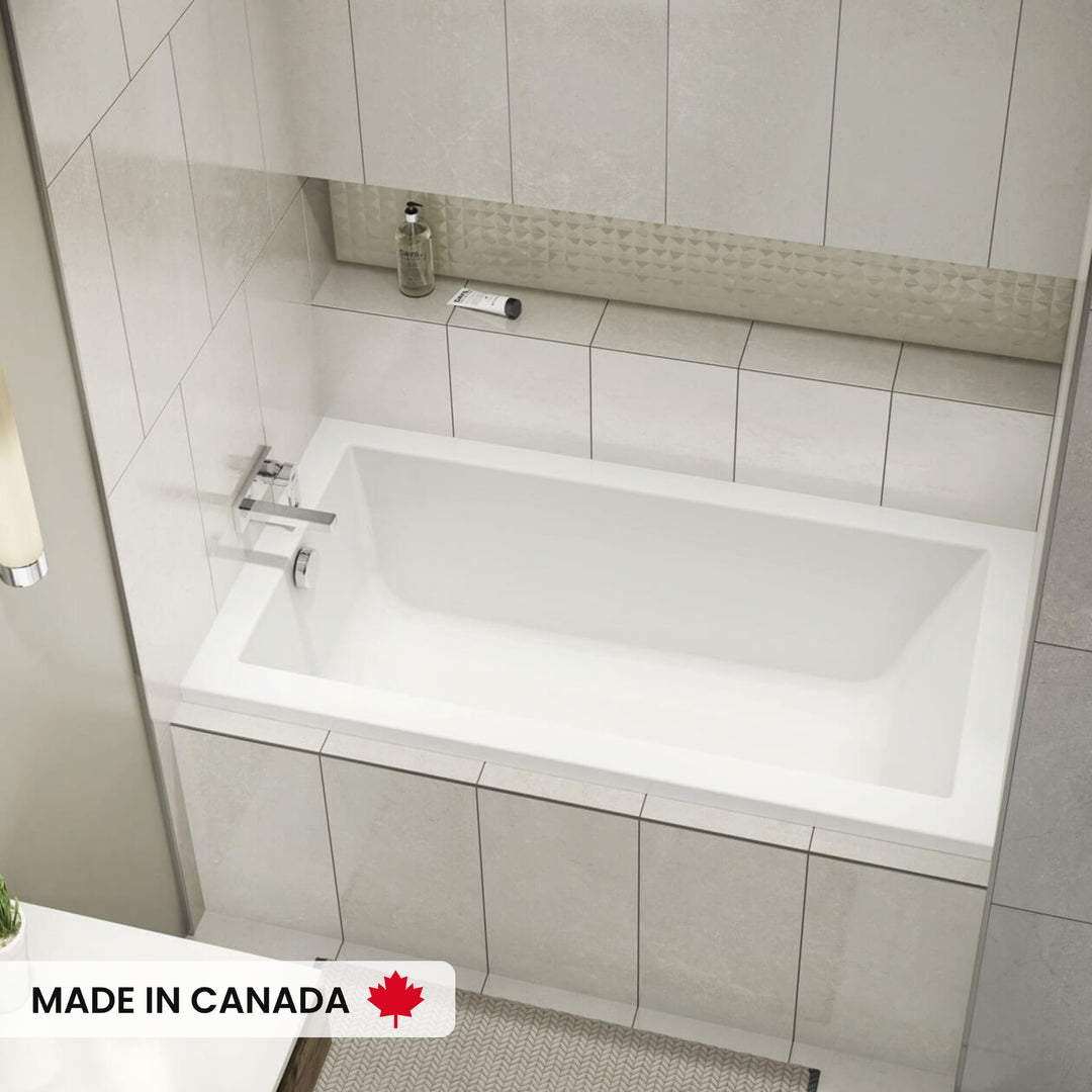 Maax ModulR 6032 IF (Without Armrests) Acrylic Alcove Left-Hand Drain Bathtub in White