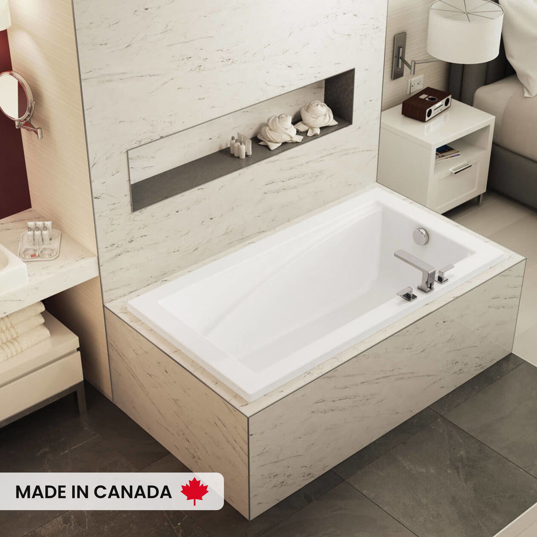 Maax ModulR 6032 (With Armrests) Acrylic Drop-in End Drain Bathtub in White