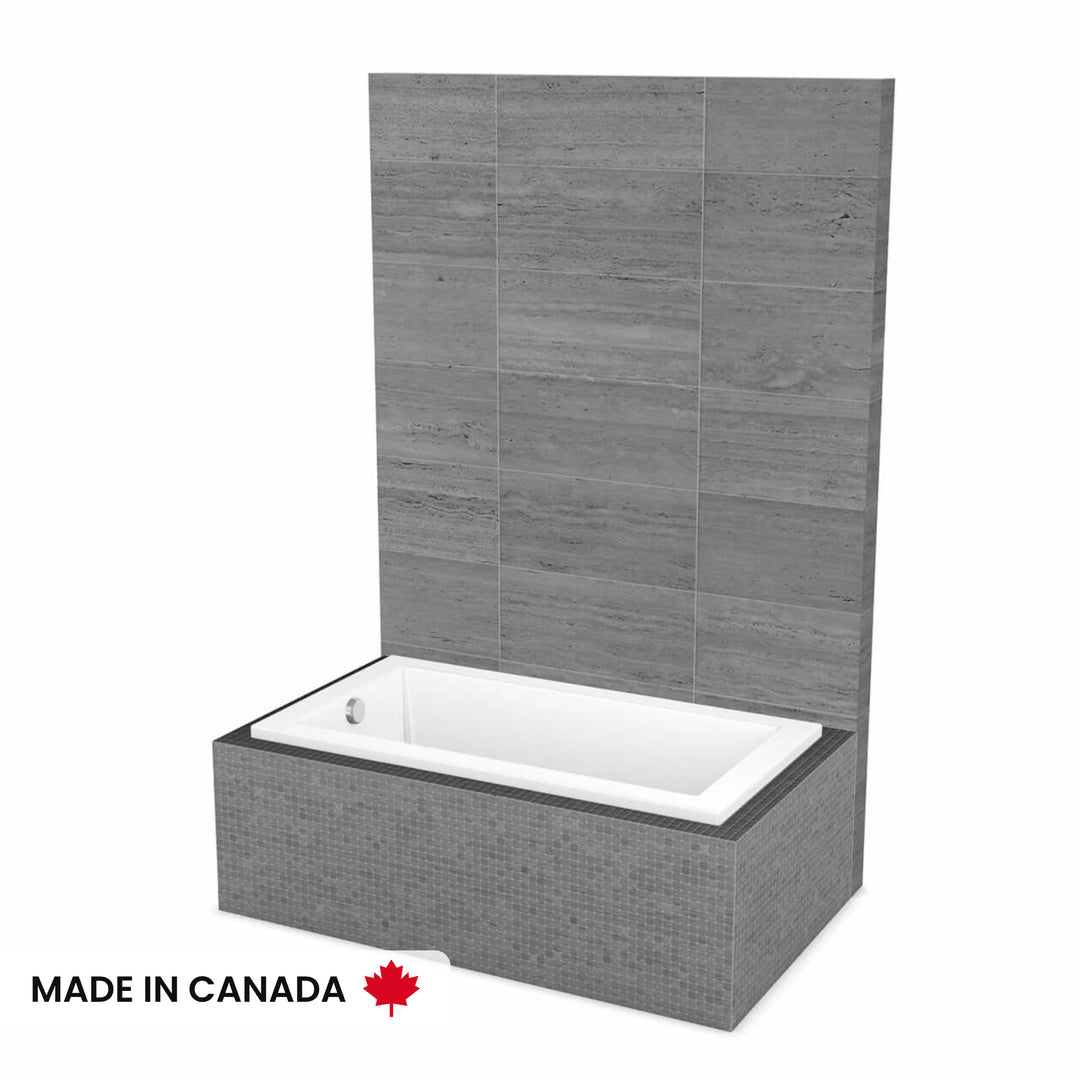 Maax ModulR 6032 (Without Armrests) Acrylic Drop-in End Drain Bathtub in White