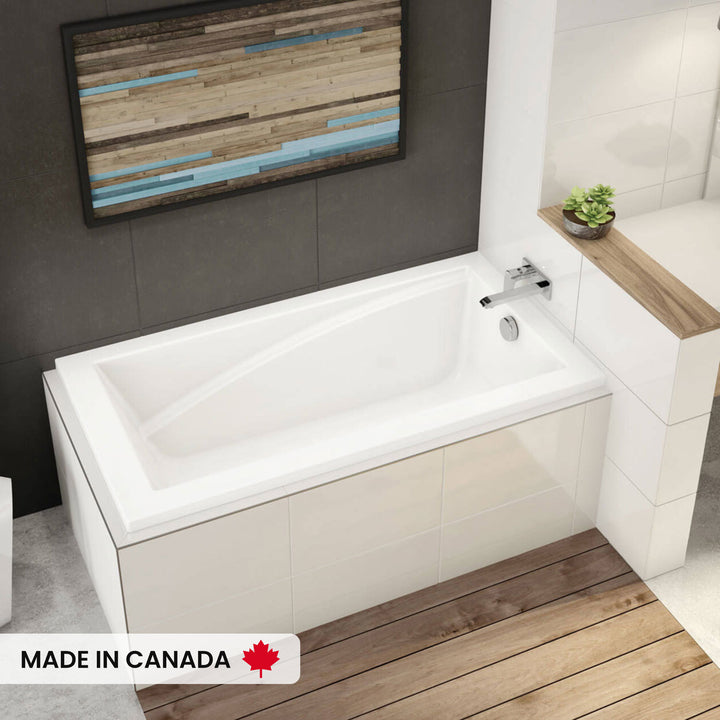 Maax ModulR 6032 IF (With Armrests) Acrylic Corner Right Left-Hand Drain Bathtub in White